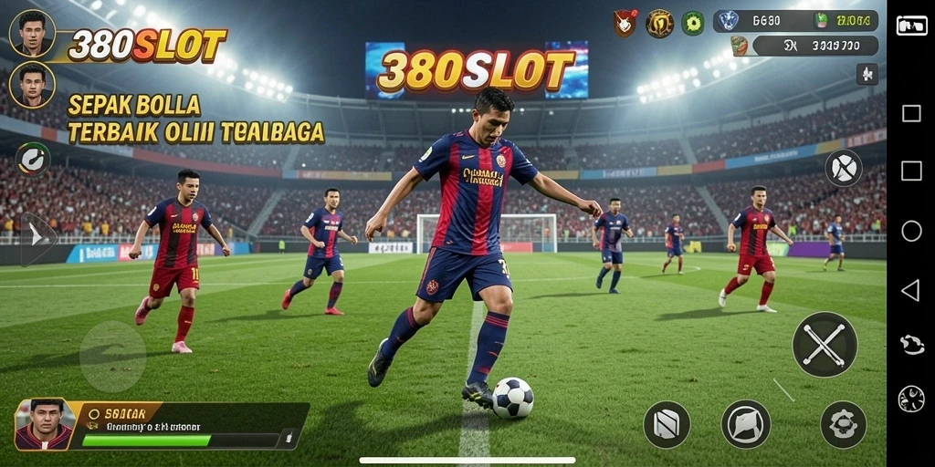 Screenshot gameplay 380SLOT yang menampilkan aksi sepak bola seru.