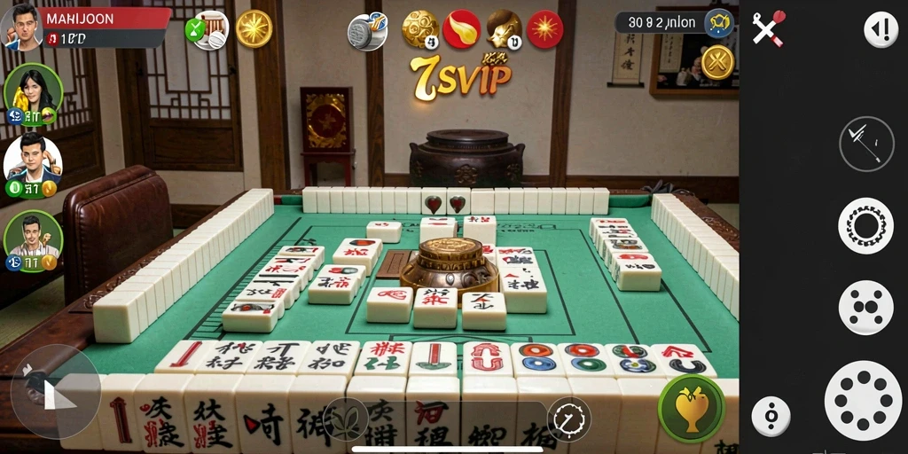 Screenshot gameplay 7SVIP menampilkan suasana seru permainan Mahjong.