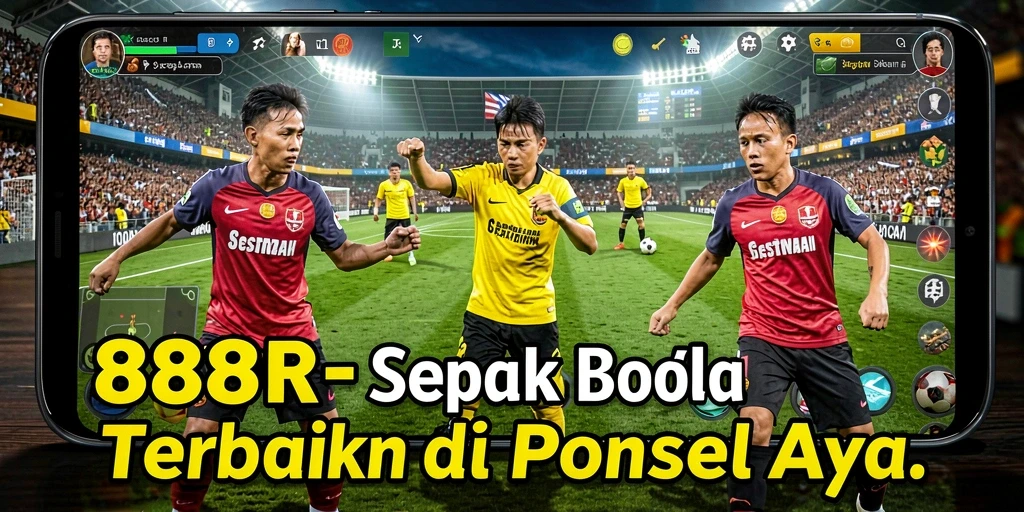 Gameplay seru dalam 888R menampilkan aksi sepak bola yang mendebarkan.