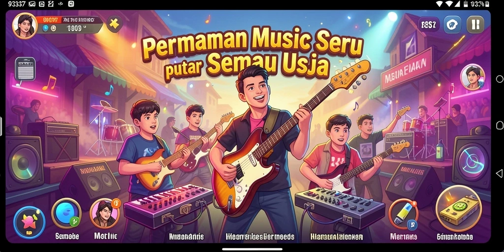 Gameplay seru di 93337 dengan not-not musik yang menggoda.