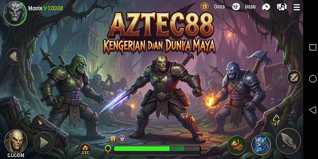 Screenshot gameplay AZTEC88 yang mencekam dengan suasana kegelapan.