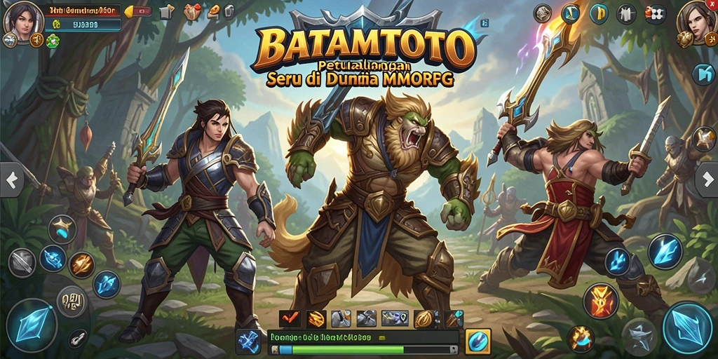 Tangkapan layar gameplay BATAMTOTO yang menampilkan aksi pertempuran MMORPG.