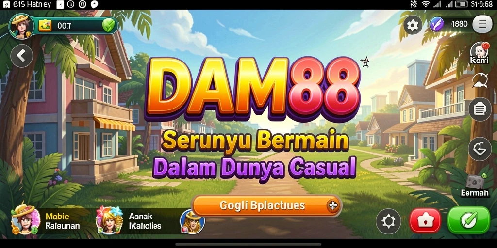 Tampilan gameplay DAM88 dengan berbagai karakter lucu dan level menarik.