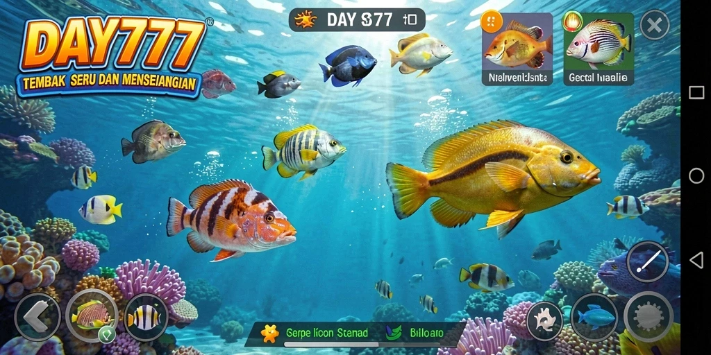 Gameplay seru menembak ikan di DAY777.