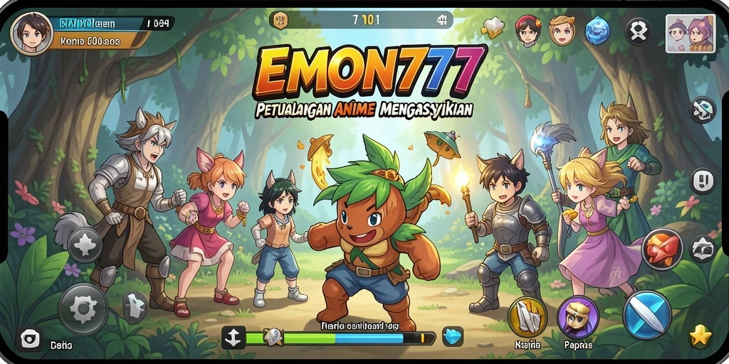 Tampilan menawan dari gameplay EMON777 yang penuh warna.