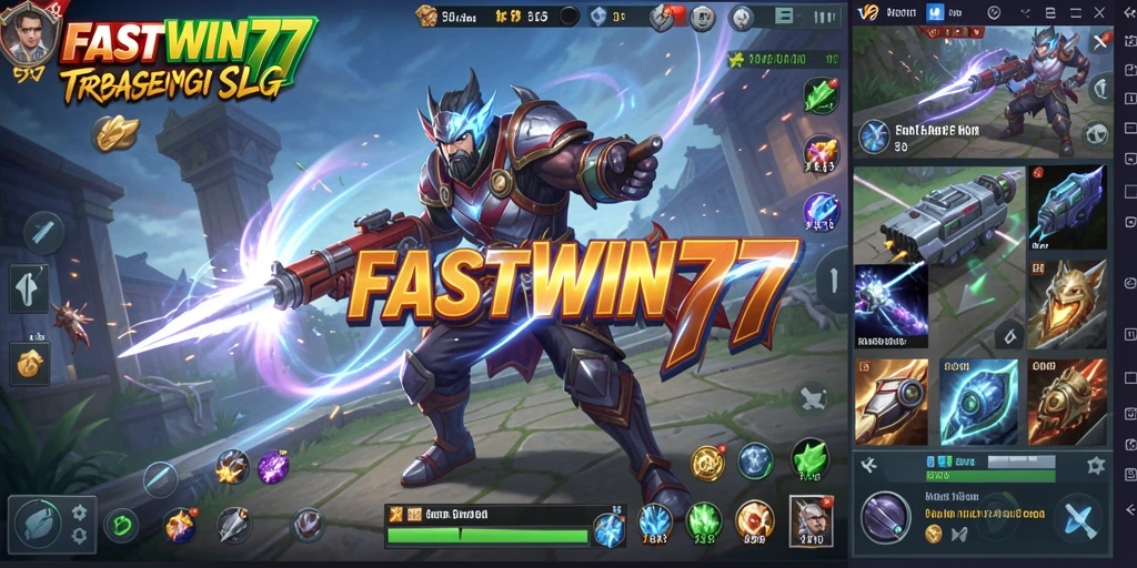 Screenshot utama FASTWIN77 menampilkan aksi pertempuran strategis.