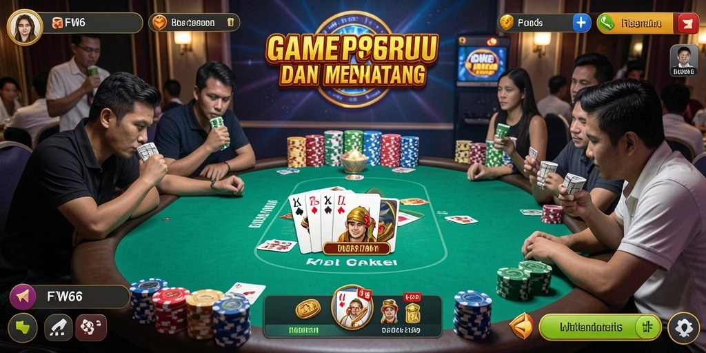 Tampilan gameplay poker yang seru dan interaktif di FW66.