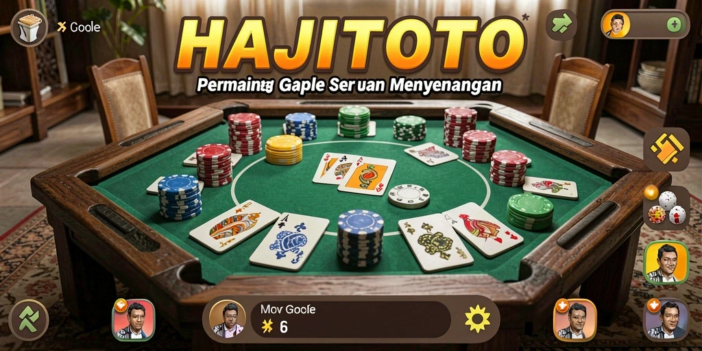 Tampilan gameplay seru pada HAJITOTO dengan suasana bermain Gaple.