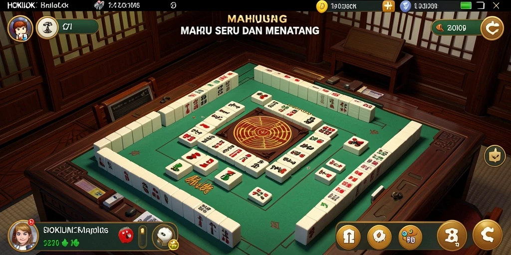 Tampilan gameplay seru HOKILUCK saat mencocokkan ubin Mahjong.
