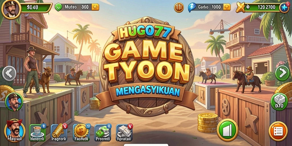 Screenshot gameplay HUGO77 menampilkan pengalaman Tycoon yang menarik.