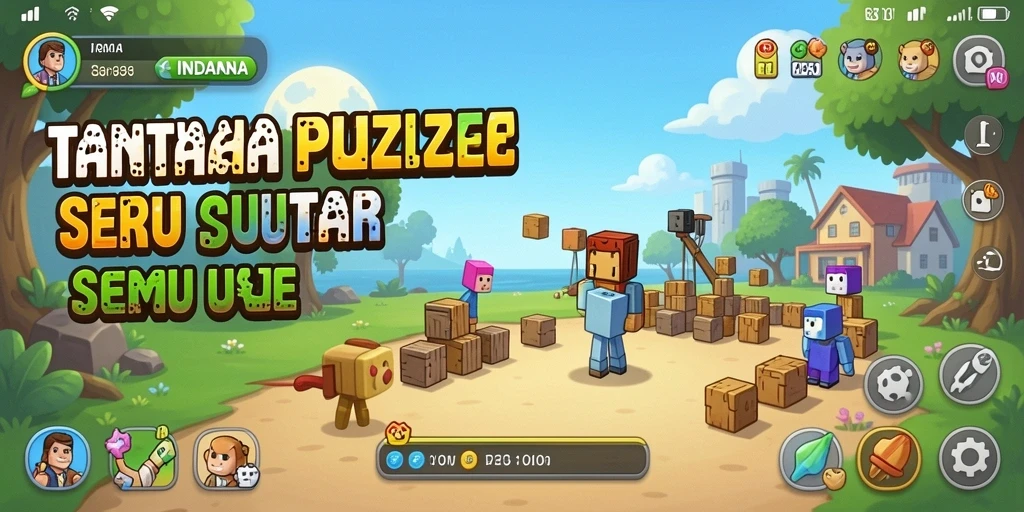 Tampilan gameplay INDAAA dengan tantangan puzzle menarik.