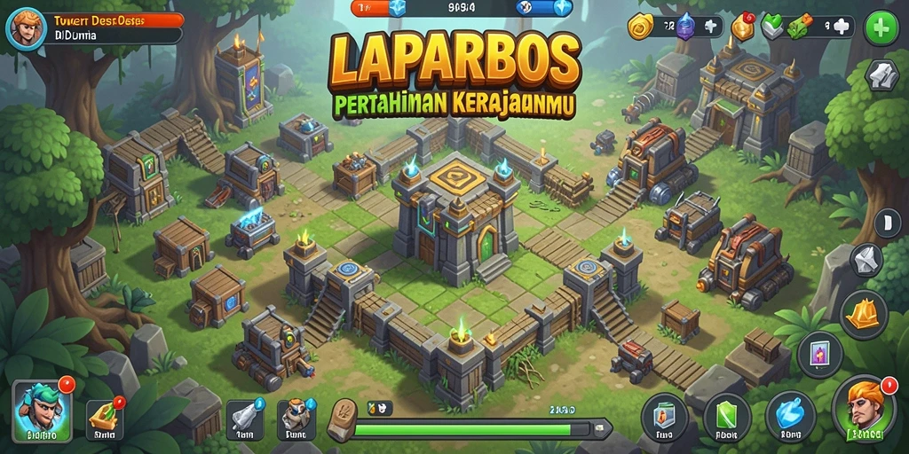 Tampilan menarik dari gameplay LAPARBOS yang penuh strategi Tower Defense.