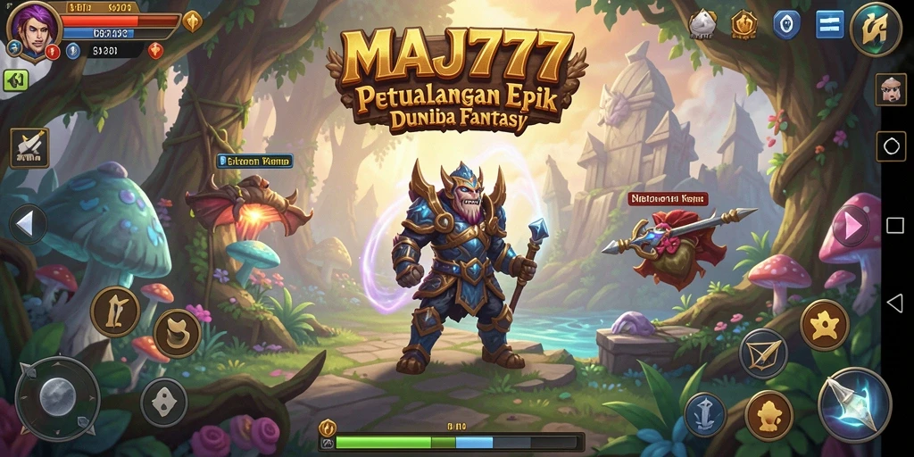 Tampilkan momen pertarungan epik dalam permainan RPG.