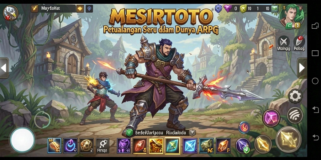 Tampilan gameplay MESIRTOTO yang mengesankan dalam pertempuran ARPG.