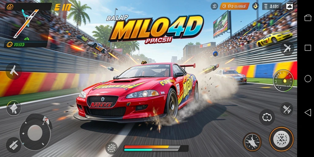 Menampilkan gameplay Racing yang mendebarkan di MILO4D.