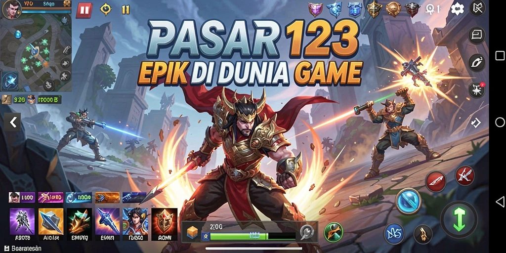 Tangkapan layar PASAR123 menunjukkan aksi pertarungan yang mendebarkan dan dinamis.