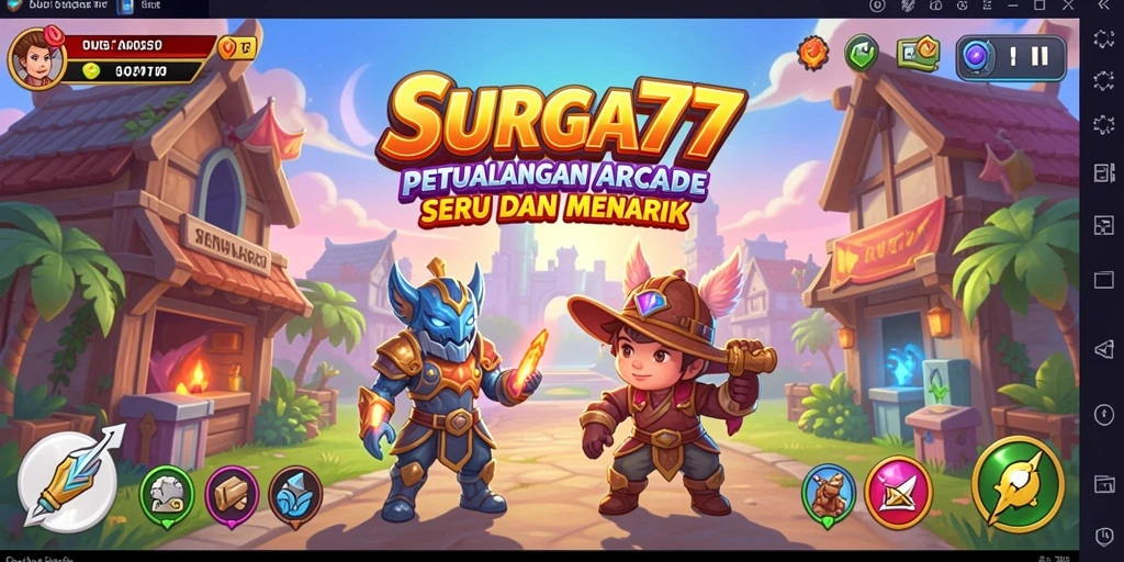 Screenshot utama SURGA77 menampilkan aksi seru dalam gameplay arcade.
