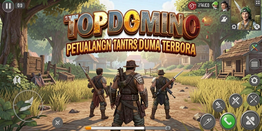 Screenshot menunjukkan gameplay menarik di dunia terbuka TOPDOMINO.