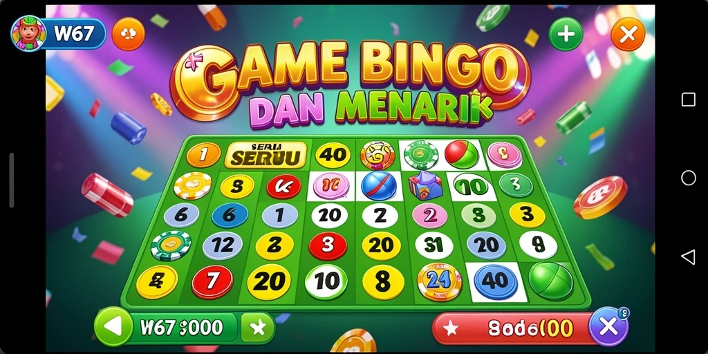 Tampilan menarik dari gameplay Bingo di W67.