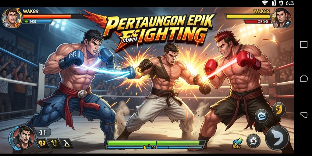 Screenshot gameplay WAK89 yang menampilkan momen pertarungan seru.