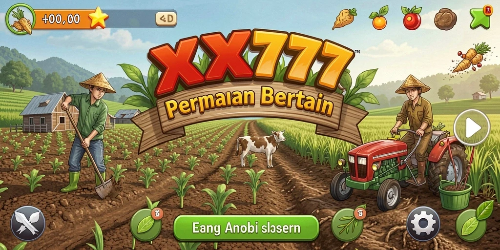 Tampilan permainan <strong>XXX777</strong> yang memukau dalam bertani dan peternakan.